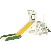 AIYAPLAY Kids Slide-HDPE-191L x 100B x 84H cm-Cremeweiß