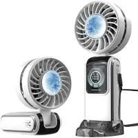 VHV - Handventilator - Opvouwbare mini ventilator met draagkoord - 100 standen en 90° ontwerp - Voor hand, nek en bureau
