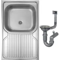 Deante Apollo Serie - Roestvrijstalen Spoelbak - 1 Kom - Inclusief Syfon - 80x50 cm