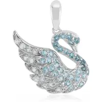 Cavill - Zilveren Hanger met 0,84 Ct Zwitserse, Hemels & Londen Blauwe Topaas - 925 Sterling Zilver Platina Pavé - Elegante Braziliaanse Sieraden