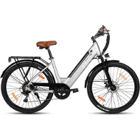 Hiland Starry elektrische stadsfiets - 26 inch - 250W motor - 50km actieradius - 36V 7.8Ah accu - Shimano 7-versnellingen - Unisex - Grijs