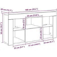 vidaXL Hoek LED TV Cabinet 100 x 40 x 50 cm Hoogglans Wit Bewerkt hout