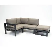 Vita Grosso 2-zits bank R+ hocker + hoek antraciet