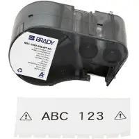 Brady M5C-1500-595-WT-BK tape vinyl zwart op wit | 38,1 mm x 7,62 mm (origineel)
