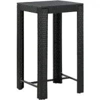 vidaXL Tuinbartafel 60,5x60,5x110,5 cm poly rattan zwart