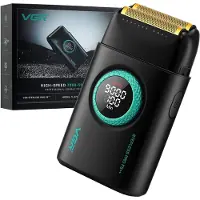 VGR V-377 Scheerapparaat Mannen – Professionele Double Foil Shaver – 21 Snelheden – 9000RPM – Titanium Scheerfolie – LED Display – USB-C Oplaadbaar – Zwart