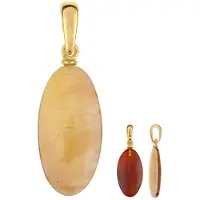Cavill - Zilveren hanger met vergulde 925 sterling zilver - Baltische barnsteen ovale cabochon 2,667 ct - Tijdloos Barnsteen Sieraad cadeau voor dames