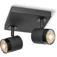 Home Sweet Home Spot Led Manu Zwart 16cm 2x5,8w