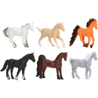 JeiibrZui Kinderpaardenmodelset - Educatief Speelgoed - Realistische Vormen En Levendige Poses - 6 Stuks - Voor Jonge Kinderen In Diverse Kleuren