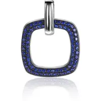 Zinzi zilveren vierkante hanger blauw ZIH1159B