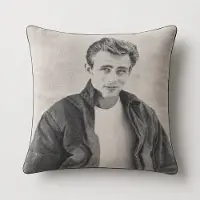 Unique living - 3 stuks - kussenhoes - sierkussenhoes -grijs - zwart - Film - filmster - James Dean - 45 x 45 cm - rits
