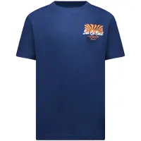 Cars T-shirt met backprint donkerblauw Jongens Katoen Ronde hals Backprint - maat 176
