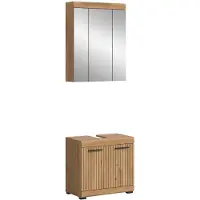 Furnilux Moderne badcombinatie spiegelkast en wastafel compacte badkamer