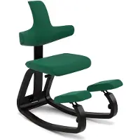 Varier Thatsit kniestoel met rugleuning Groen/Zwart | Tonal
