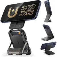 Supcase MagSafe Wallet met Stand, Magnetische Portemonnee voor Mannen, [Vijf Kaarten] [Verstelbare Stand] [RFID Blokkering]