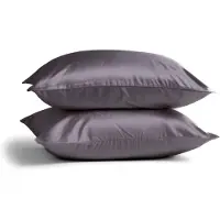 Silk Heaven 2x Zijden Kussensloop 50x60cm Antraciet Hotelsluiting 19 Momme - Kussensloop set - Luxe Silk Kussensloop 100% moerbei zijde - Zijde kussensloop - - 50x60cm / Hotelsluiting
