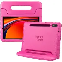 HappyCase Kinder Tablethoes Geschikt voor Samsung Galaxy Tab S9 | Kindvriendelijke Hoes | Beschemhoes | Kinderhoes | met Handvat en Standaard | Roze