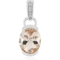 Cavill - Elegante Hanger - 925 Sterling Zilver Gerhodineerd - 1,83 ct Ovale Morganiet uit Mozambique - Zirkoon Accenten - Dames Sieraden