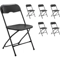 Oviala - Set van 6 zwarte inklapbare ontvangststoelen - REKKEM