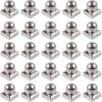 Baumarktplus TRUTZHOLM Kogelkap 71mm Roestvrijstaal - Paalkap Vierkant 7x7 cm - RVS Afdekkap Afrasteringspaal Schuttingpaal Decoratie