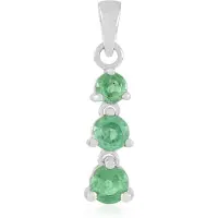 Cavill - Zilveren Hanger 925 Sterling Rhodium - 1,2 ct Mintkyaniet Edelsteen - Ronde Japanse Kyaniet - Nepal - Elegante Hanger voor Vrouwen