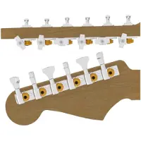 Hipshot HS6K1GN0CST Gitaar tuner upgrade kit, 6 in line classic, open chroom staggered