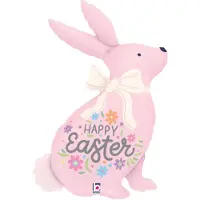 Betallic Folieballon Happy Easter - pastel pink bunny - 60 x 79 cm