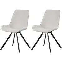Furnilux Emilia draaistoel set van 2 in crème moderne 360° swivel stoel