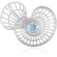 Cavill - Zilveren Hanger - 925 Sterling Zilver Gerhodineerd - Hemelblauwe Topaas 1,44 ct Rondgeslepen - Elegante Topaas Sieraad Dames