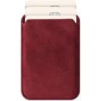 Rosso Avanti Magnetische Kaarthouder | Compatibel met MagSafe en Qi2 | Italiaans Alcantara | Luxe Wallet Pasjeshouder | Burgundy