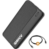 Drivv. Powerbank 10.000 mAh - 22.5W Snellaadfunctie - Fast Charge USB 3.0 - USB C - Zwart - Noodpakket