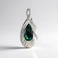 Cavill - 925 Sterling Zilver Hanger met 1,41 ct Mezezo Peervormige Opaal & 0,44 ct Cambodjaanse Zirkonia - Modern Zilver Sieraad Accessoire