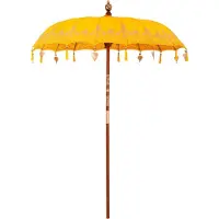vidaXL Balinese Parasol Geel 185 x 185 x 260 cm Katoen