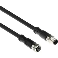 ACT SC3002 Industriële Sensorkabel | M8A 3-Polig Male naar M8A 3-Polig Female | TPE Ultraflex Xtreme kabel | Afgeschermd | IP67 | Zwart | 3 meter