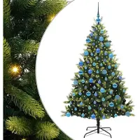 vidaXL Kunstmatige Scharnierende Kerstboom 300 LEDs Groen 180 cm