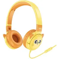 Hoco Kinder Koptelefoon Kattenoortjes met Kabel en Ingebouwde Microfoon Geel