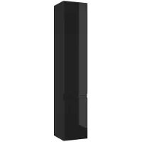 Deftrans Badkamerzuil voor wandmontage, hoogglans zwart, 157 x 30 cm, Modus