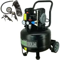 TRUTZHOLM Verticale Silent Compressor 36L - 900W Fluisterstille Compressor 62dB - Olievrije 8 Bar Perslucht Set Met Toebehoren