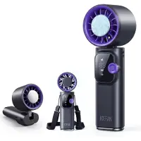 VHV - Handventilator - Turbo fan met aluminium koelplaat - 1-199 standen en LED display - Voor reizen en buiten