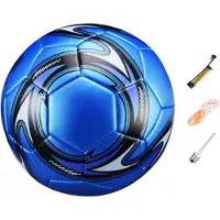 VHV - Voetbal Maat 5 - Blauwe PU Trainingsbal - Matchbal voor Training en Recreatie