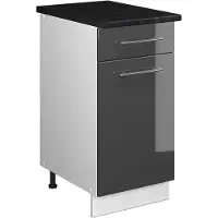 Vicco Onderkast voor spoelbak/kookplaat Fame-Line, Antraciet Hoogglans/Wit, 40 cm, WB Antraciet