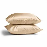 Silk Heaven 2x Zijden Kussensloop 80x80cm Donker Champagne Hotelsluiting 19 Momme - Kussensloop set - Luxe Silk Kussensloop 100% moerbei zijde - Zijde kussensloop - - 80x80cm / Hotelsluiting