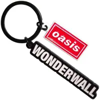 Rock Off Oasis - Wonderwall Decca Logo Charm Sleutelhanger - Zwart/Multicolours