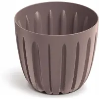 Prosperplast Wario - Bloempot - Geribbeld - Bruin Marsala - 16,8 cm