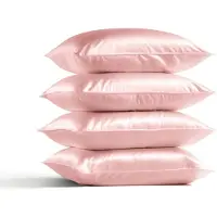 Silk Heaven 4x Zijden Kussensloop 60x70cm Roze Hotelsluiting 19 Momme - Kussensloop set - Luxe Silk Kussensloop 100% moerbei zijde - Zijde kussensloop - - 60x70cm (standaard) / Hotelsluiting