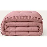 HappyBed Dekbed zonder overtrek 240x200 - Bedrukt dekbed zonder hoes - Hoesloos Dekbed met Print - Wasbaar - Lits Jumeaux - Pink