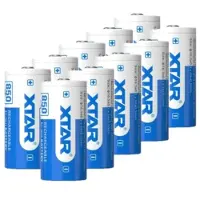 XTAR 10 stuks RCR123A / 16340 oplaadbare lithium batterijen (3.6 V, Li-ion, 850 mAh, 2.5A)