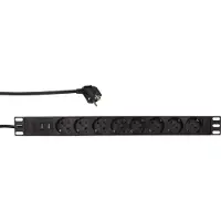 Logilink PDU8C02 Overspanningsbeveiliging 8 AC-uitgang(en) 230 V +2x USB 2 m Zwart