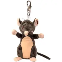 Suki Gifts Rat Sleutelhanger - 10 cm - pluche - mini knuffeldiertje - tashanger