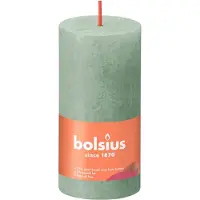 Bolsius 8 stuks jade groen rustiek stompkaarsen 100/50 (30 uur) Eco Shine Jade Green